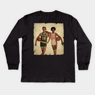 Dave Cowens and Julius Erving in 1976 Kids Long Sleeve T-Shirt